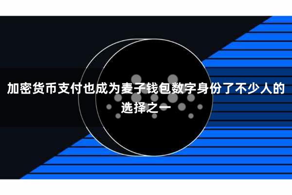 加密货币支付也成为麦子钱包数字身份了不少人的选择之一